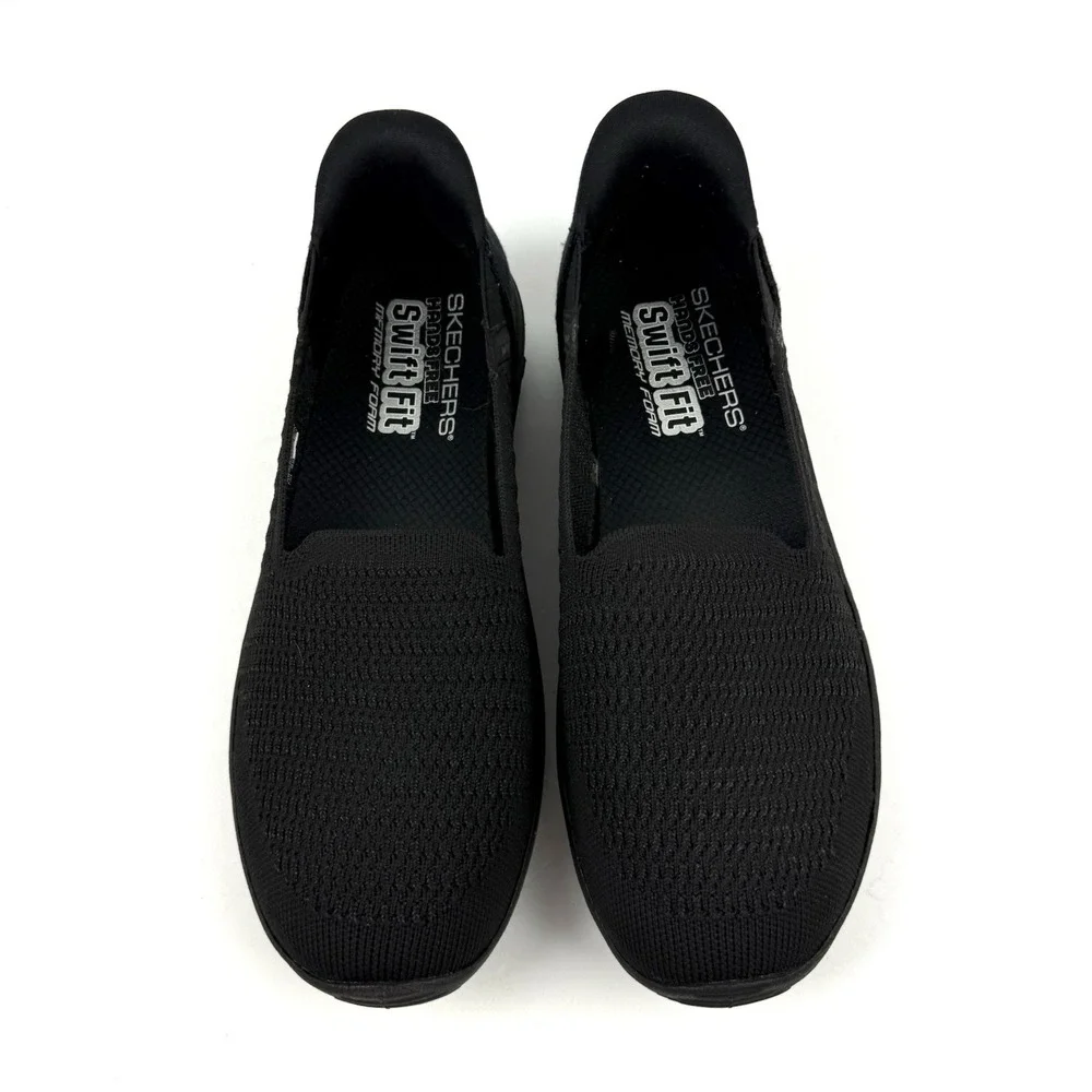 Skechers Summit Swift Step Shoes 8 Womens Black Hands Free Brand New
